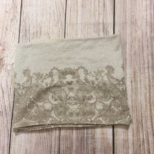 Chicos Reversible metallic tan cream Circle Scarf